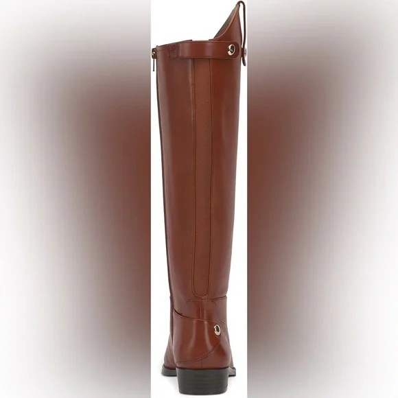 INC International Concepts Cognac Leather Knee-High Women's Riding Boots Aleah - Picture 3 of 13